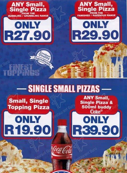 Menu au Roman's Pizza Paul Kruger restaurant, Pretoria, 520 Paul Kruger St