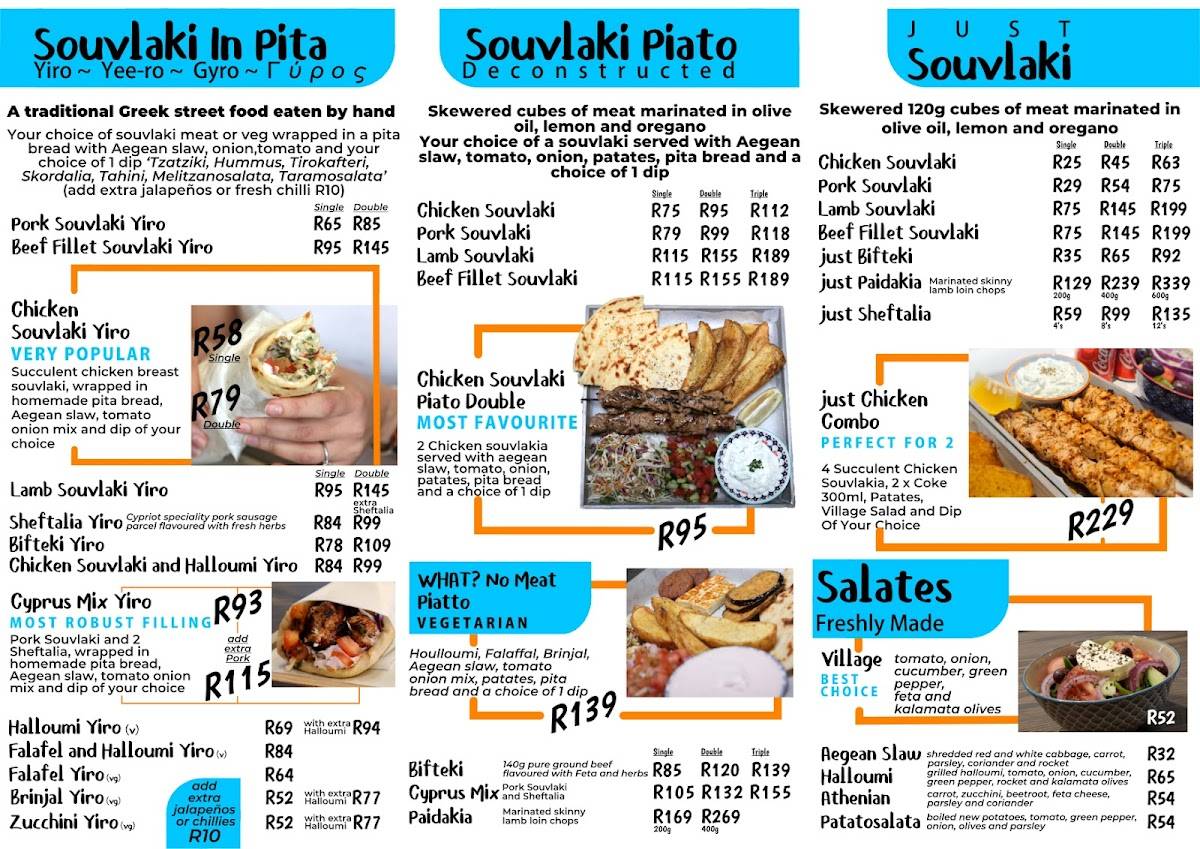 Menu at Souvlaki Box Blairgowrie restaurant, Randburg, 64 Conrad Dr