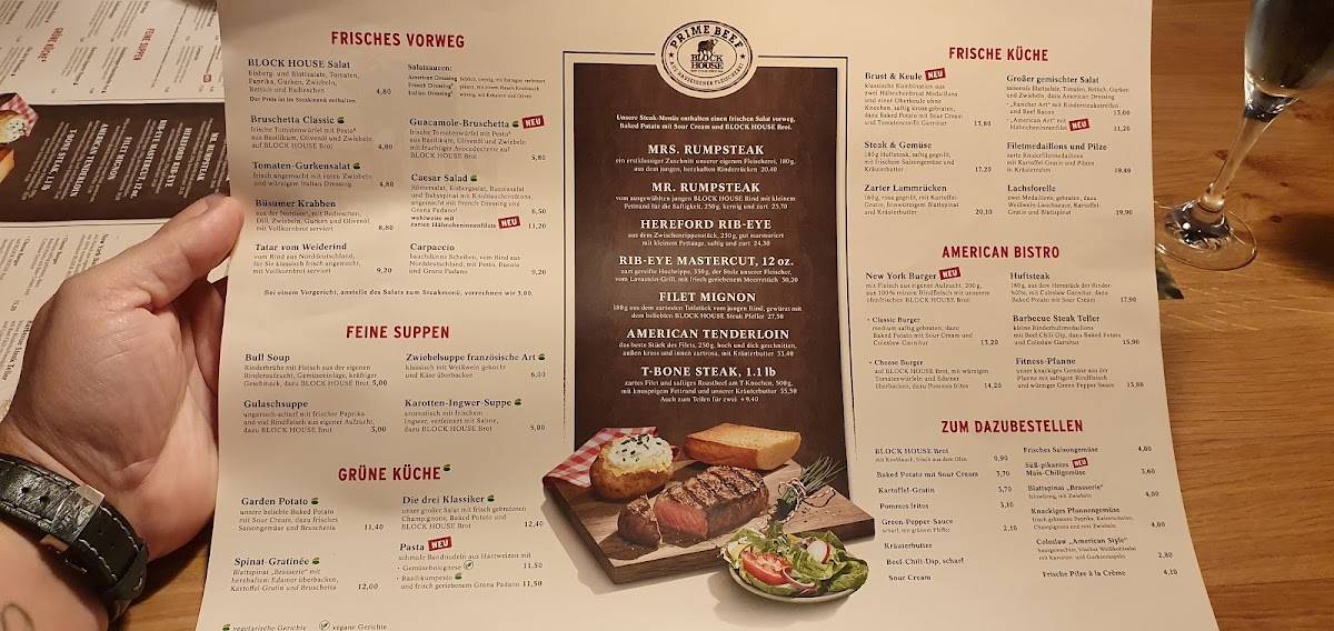Menu at BLOCK HOUSE Düsseldorf steakhouse, Düsseldorf, Kurze Str. 1
