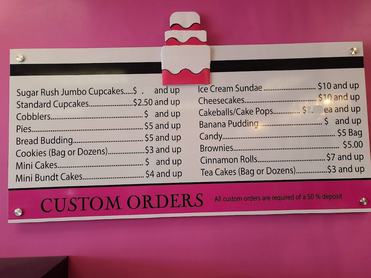 Menu at Sugar Rush restaurant, Pearland, Broadway St