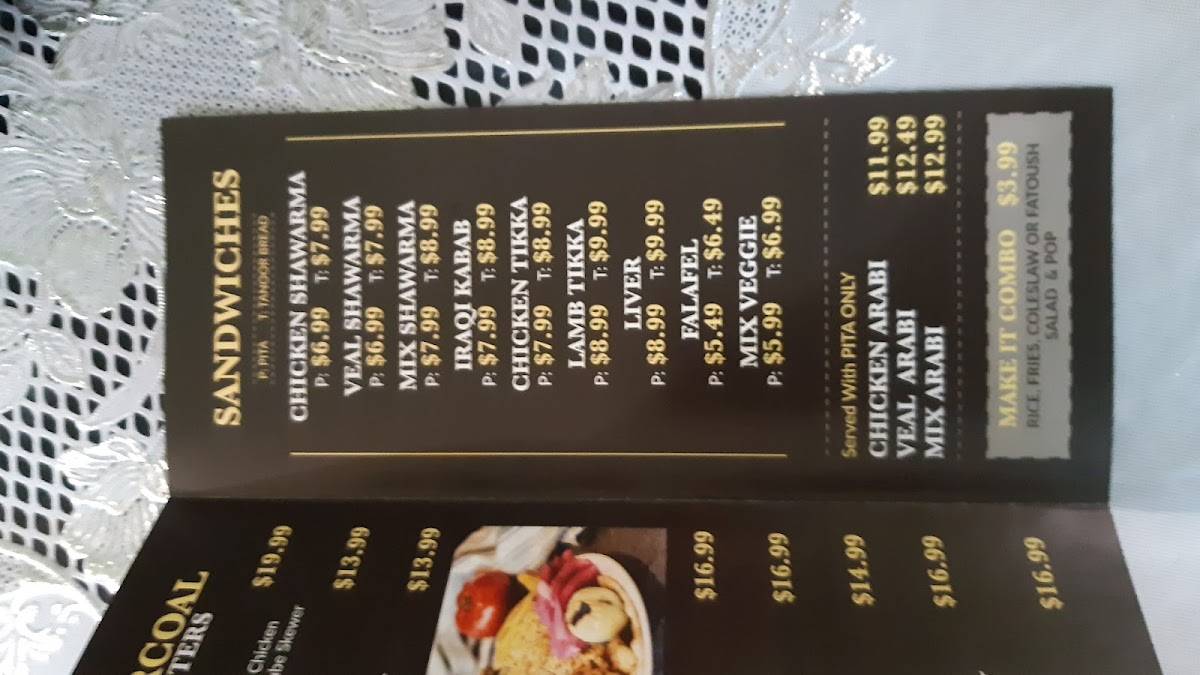 Menu at Sumaq Iraqi Charcoal Grill (Scarborough) BBQ, Toronto