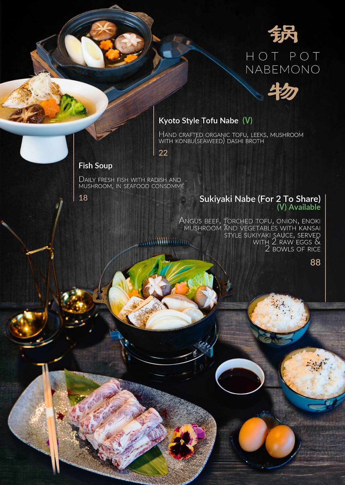Menu at Tenya Japanese Restaurant & Bar, Brisbane City