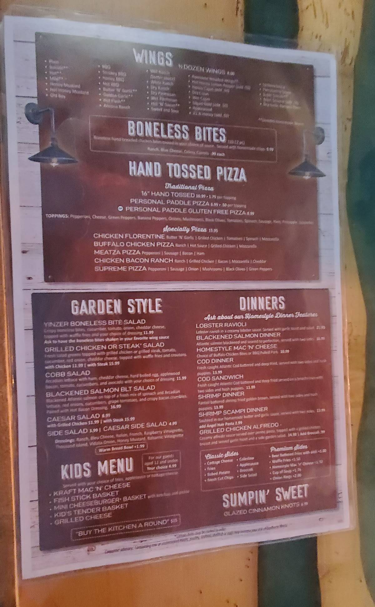 Menu at The Crooked Paddle pub & bar, Linesville