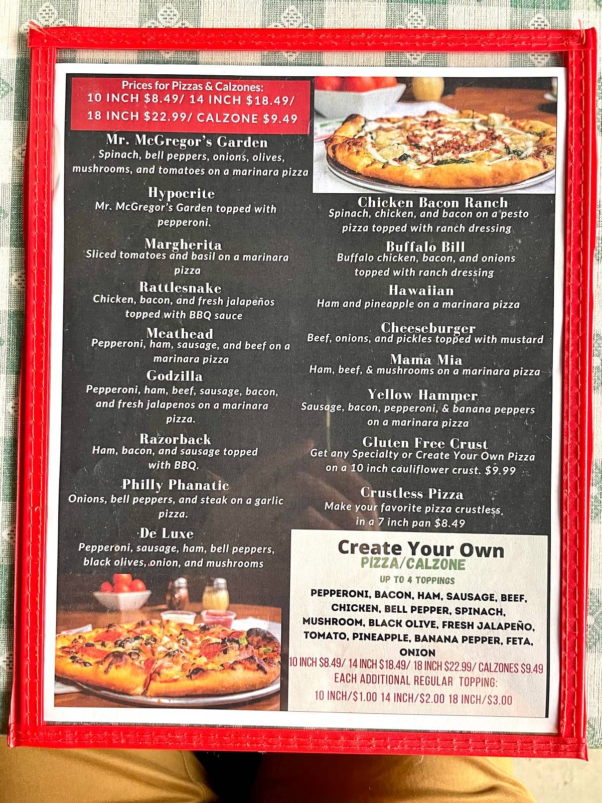Menu at The Crushed Tomato pizzeria, Summerville