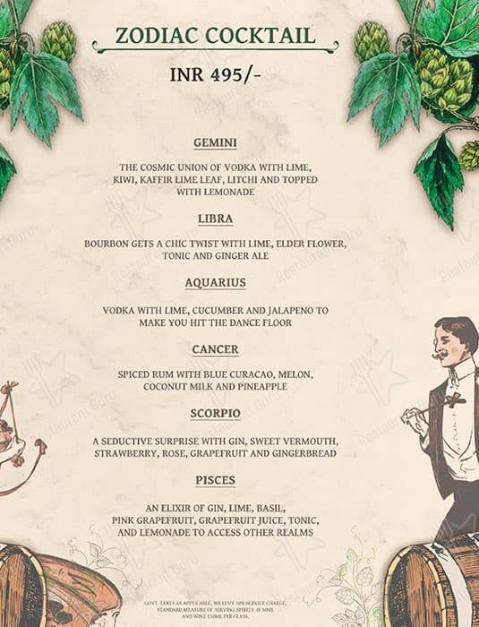 The Drunken Botanist menu