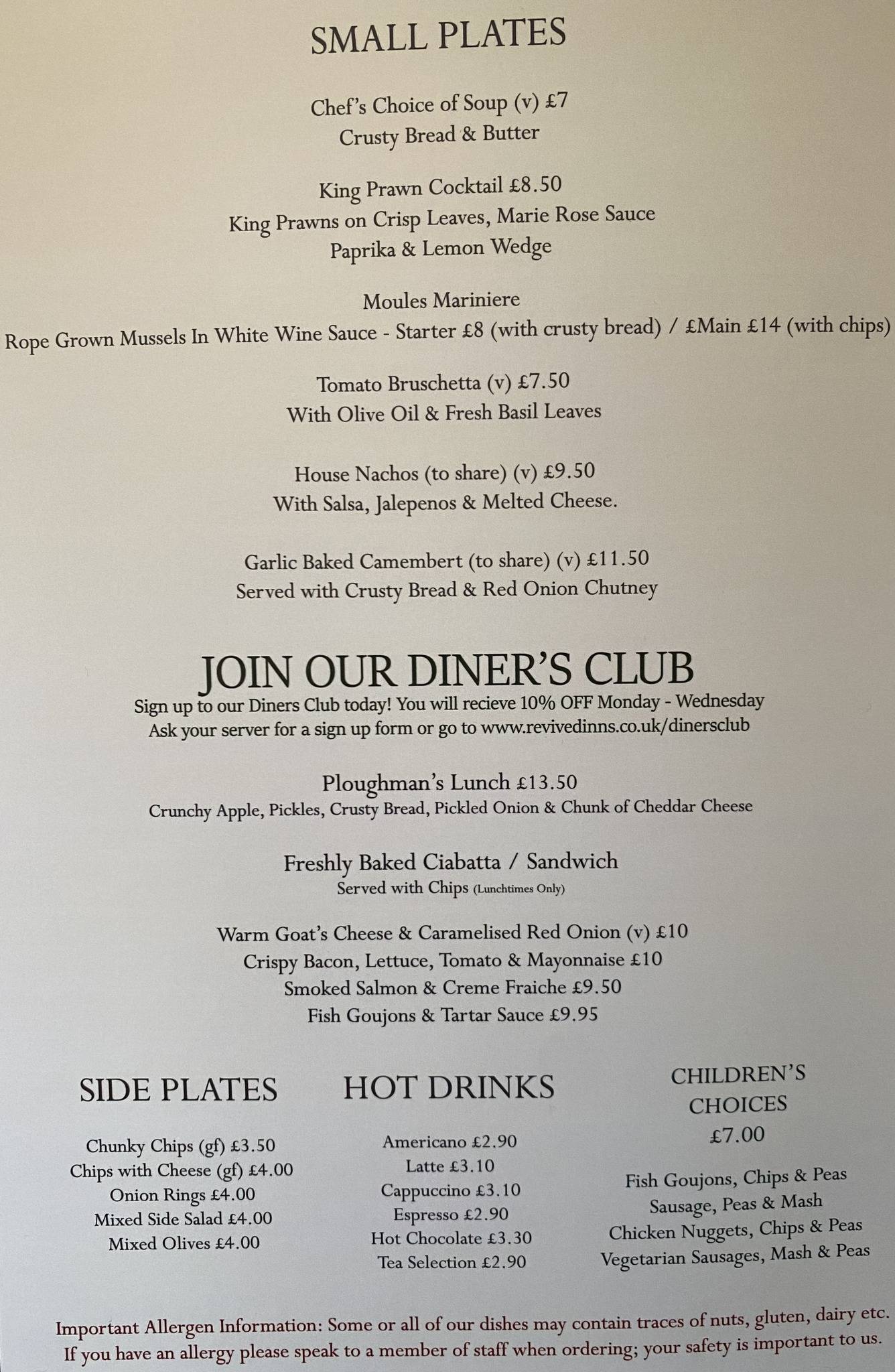 Menu at The Rose & Crown pub & bar, Etchingham