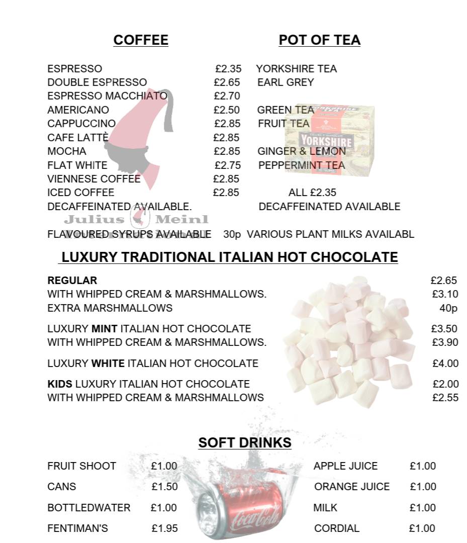 Menu at The Whistle Stop Cafe, Southport