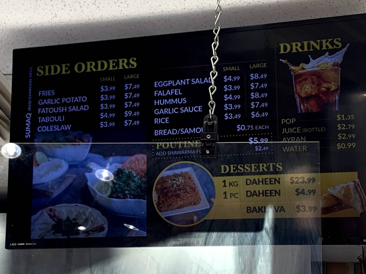 Menu at Sumaq Iraqi Charcoal Grill (Scarborough) BBQ, Toronto