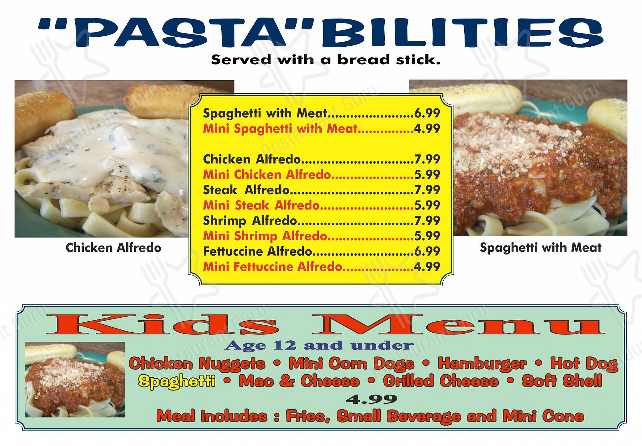 Menu at Villager Restaurant, Storm Lake