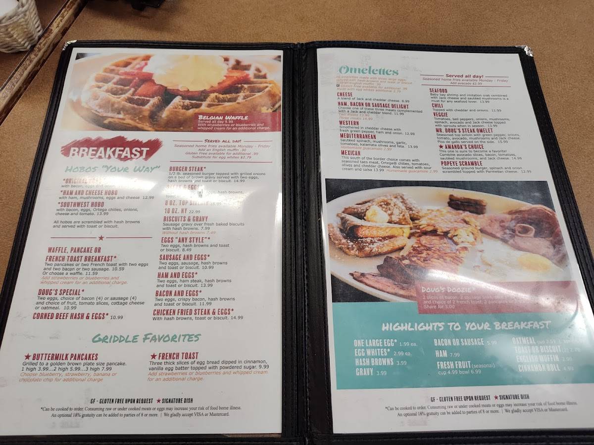 Menu at Mr Doug's Restaurant, Yelm