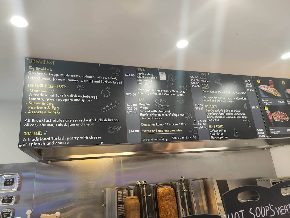 Menu at 4 Sisters Kebab & Cafe, Dandenong South