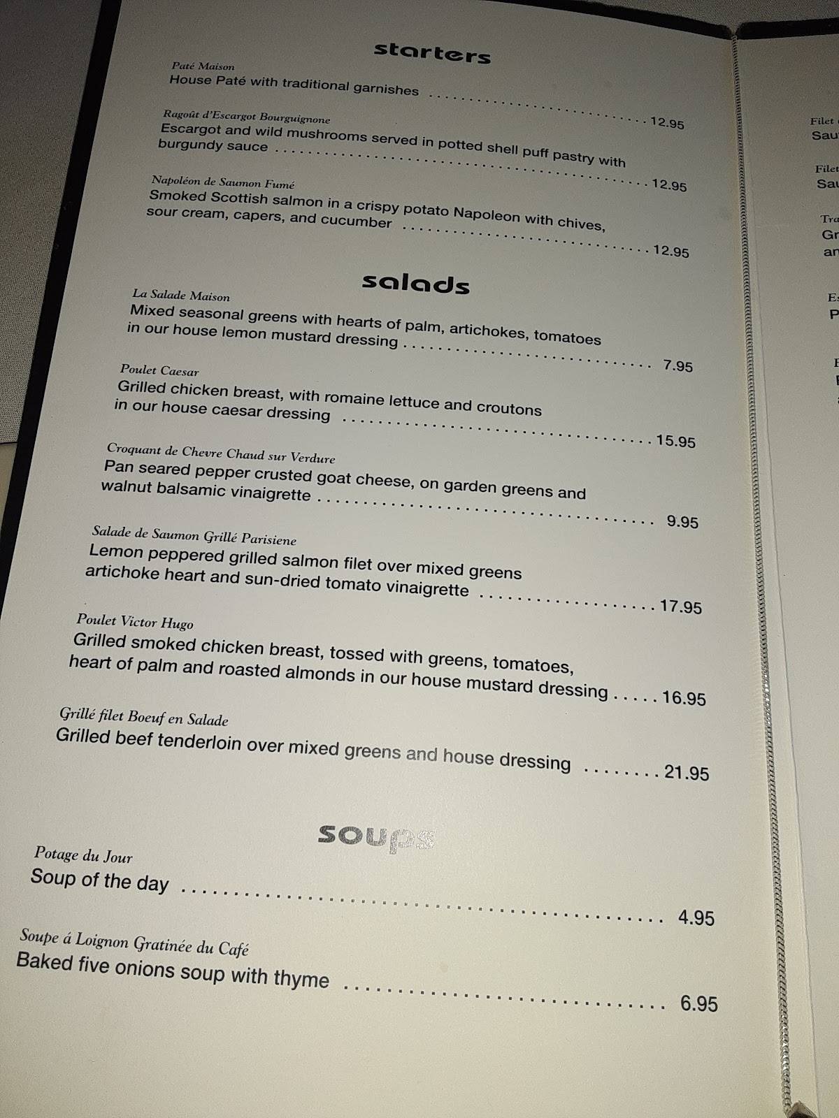 Menu at Addison CafeFrench bistro, Dallas, Belt Line Rd 108