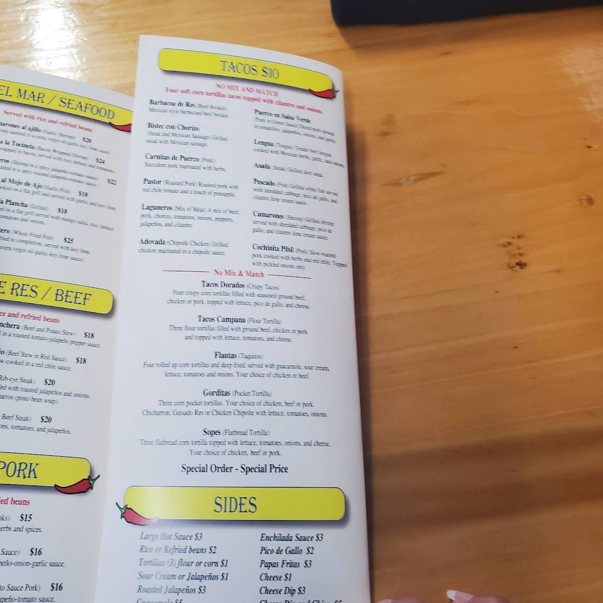 Menu at Agave Restaurant, Saint Pete Beach, Gulf Blvd