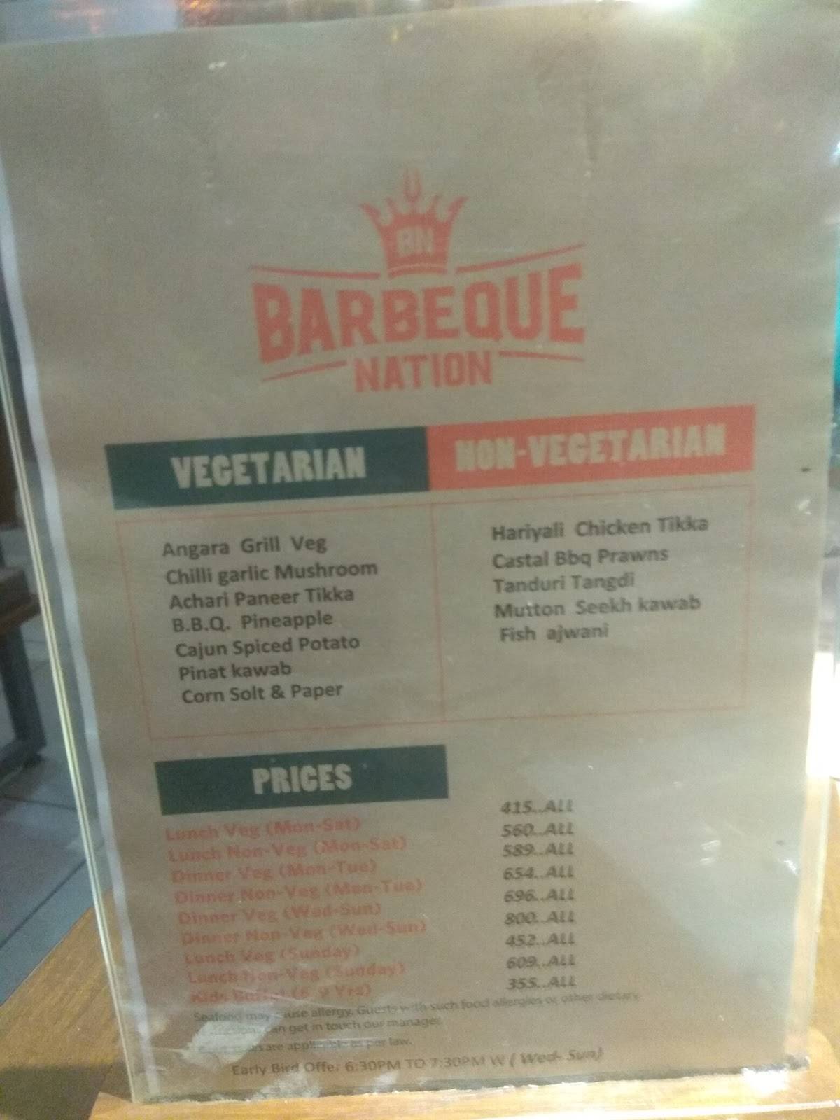 Menu At Barbeque Nation Gorakhpur City Mall Gorakhpur Rd Floor