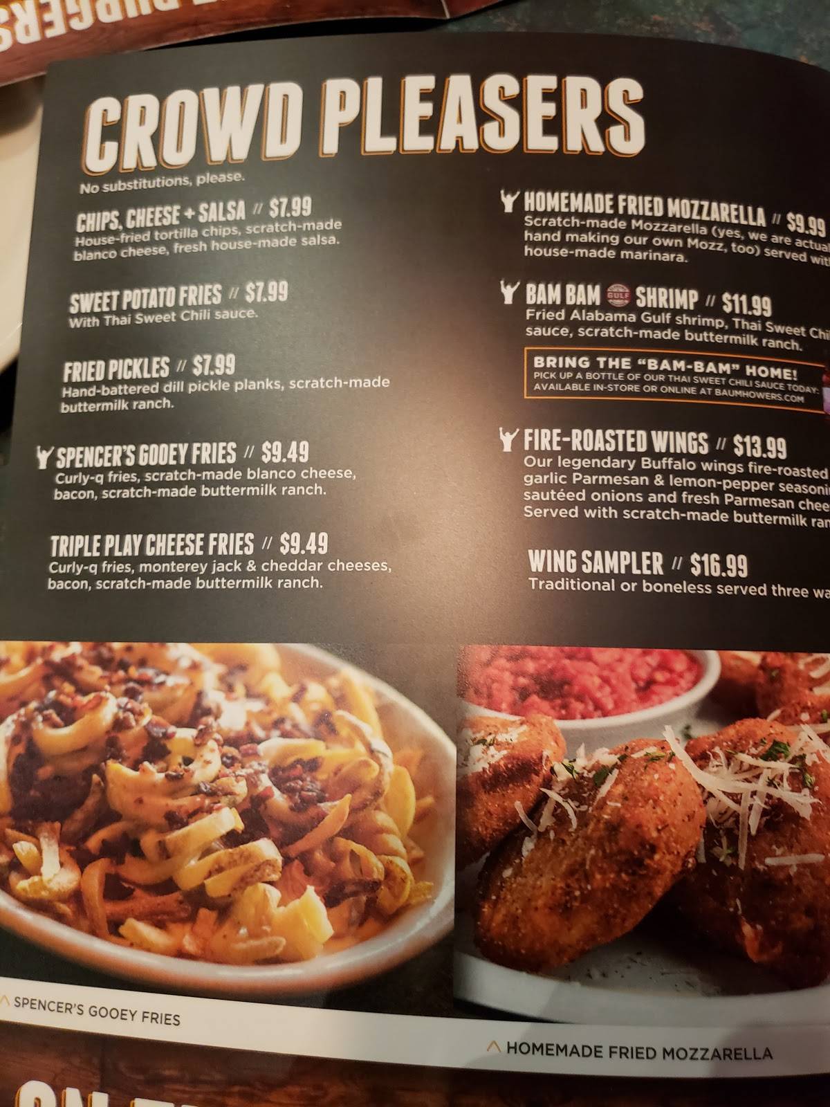 Menu at Baumhower's Victory Grille pub & bar, Montgomery