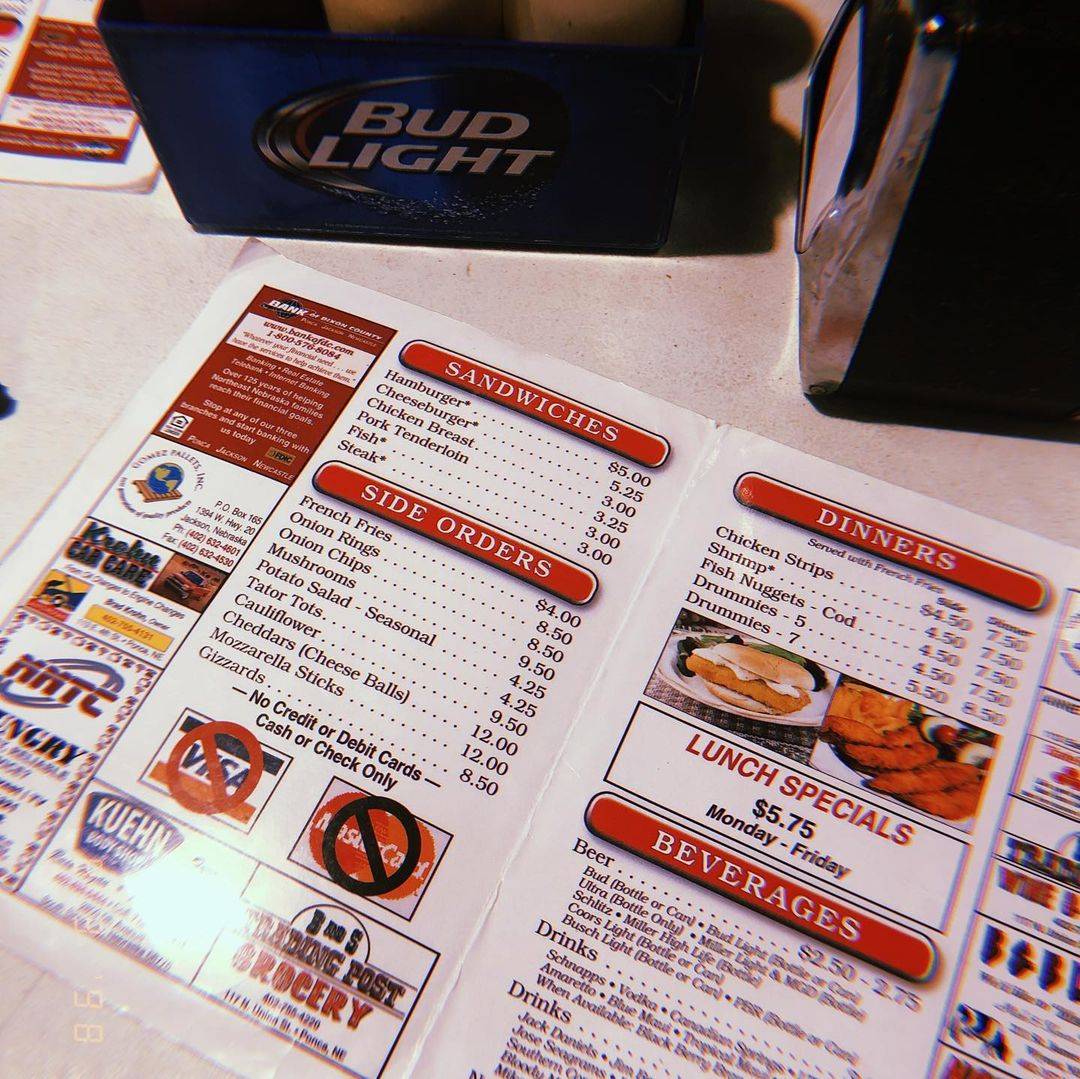 Menu at Bob's Bar and Grill, Martinsburg