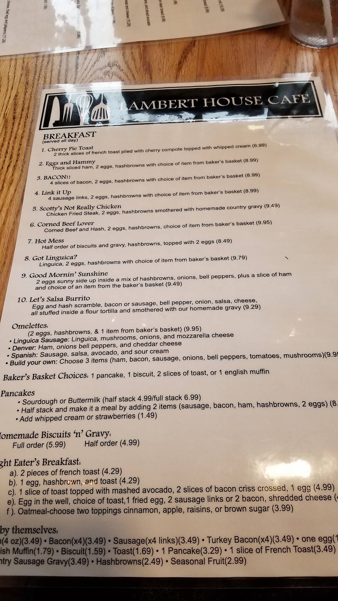 Menu at Lambert House Café cafe, Yuba City