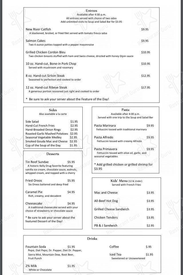 Menu at Café One Ten cafe, Oak Hill, 110 Main St