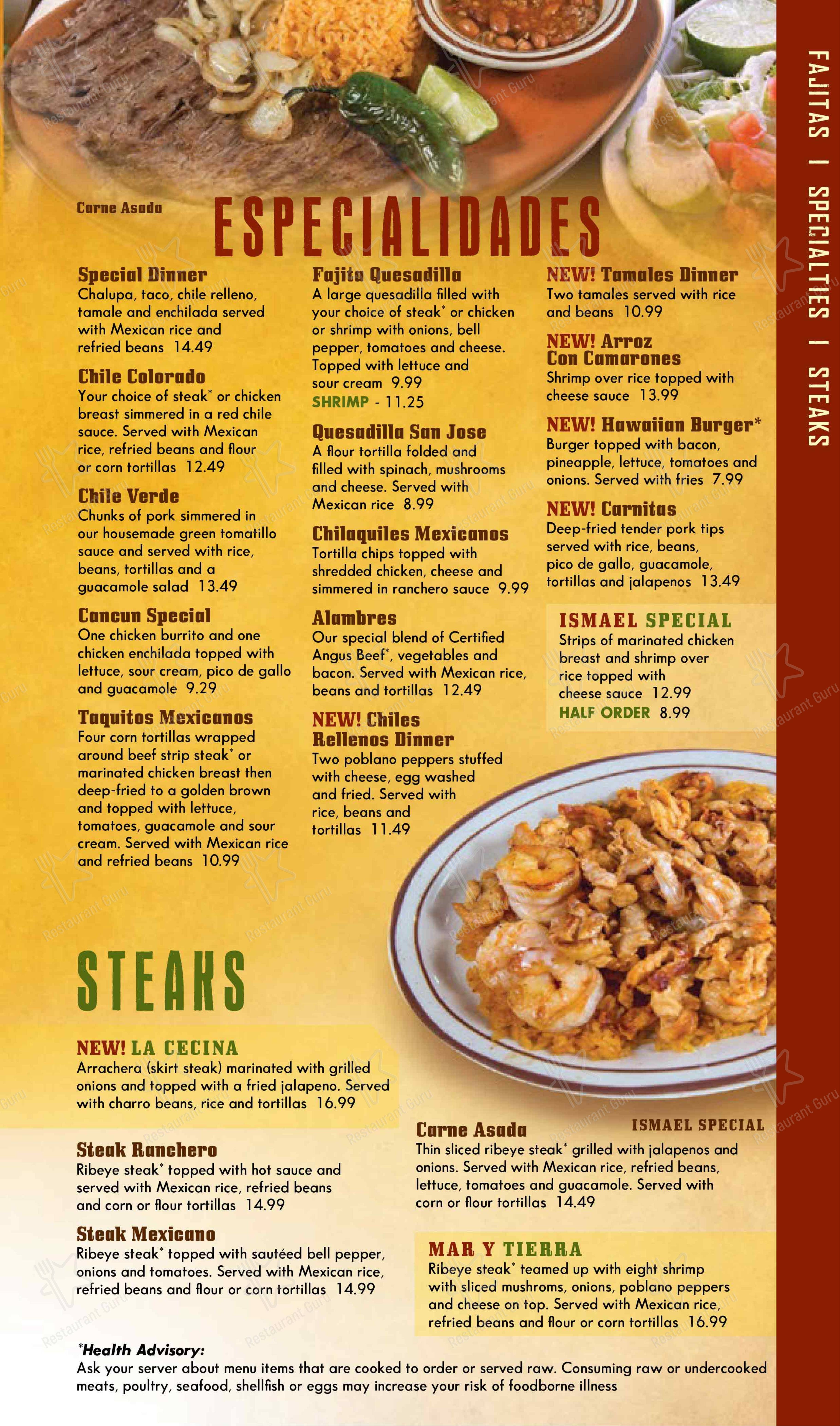 Menu at Cancun Mexican Grill South Lyon restaurant, South Lyon