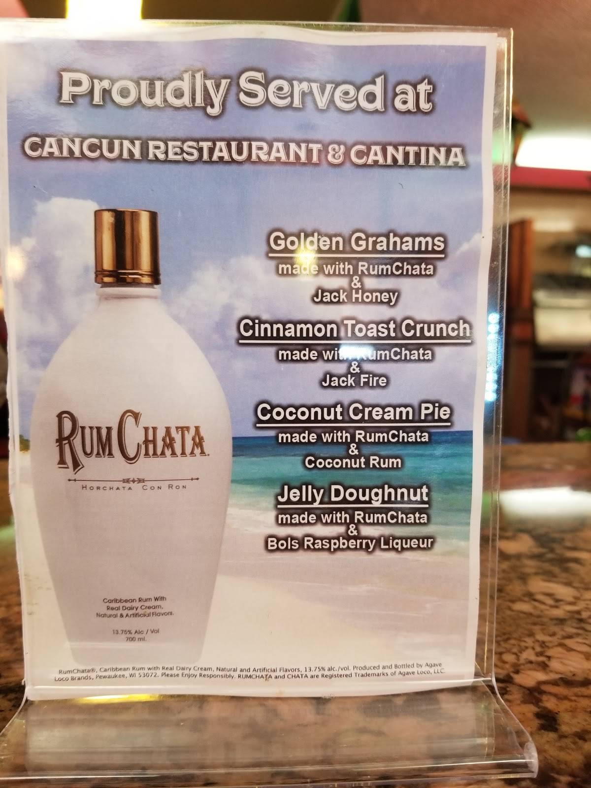 Menu At Cancun Mexican Restaurant & Cantina, Fenton