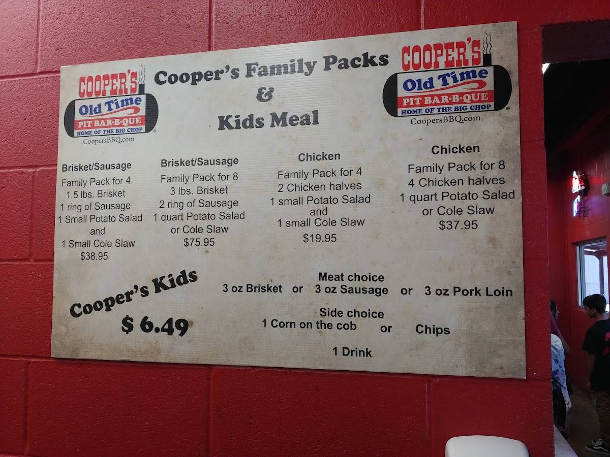 Menu At Coopers Old Time Pit Bar B Que New Braunfels Menu at coopers old time pit bar b que new braunfels