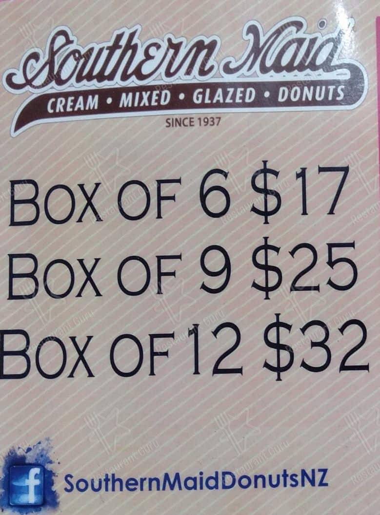 Menu At Southern Maid Donuts Desserts Auckland Arthur St