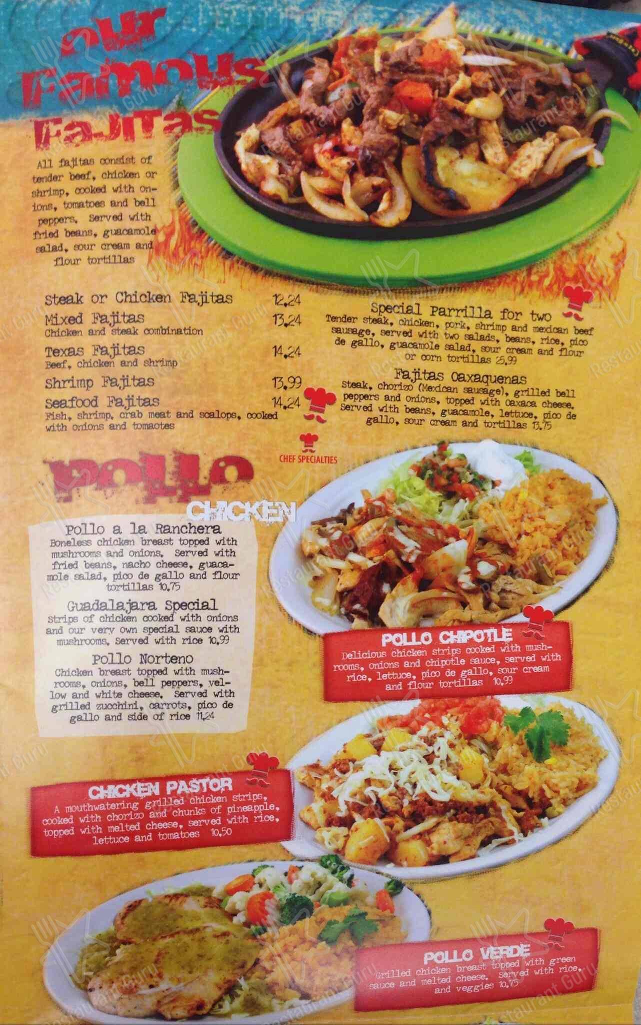 El Mariachi of Hamilton Mexican Restaurant & Cantina menu