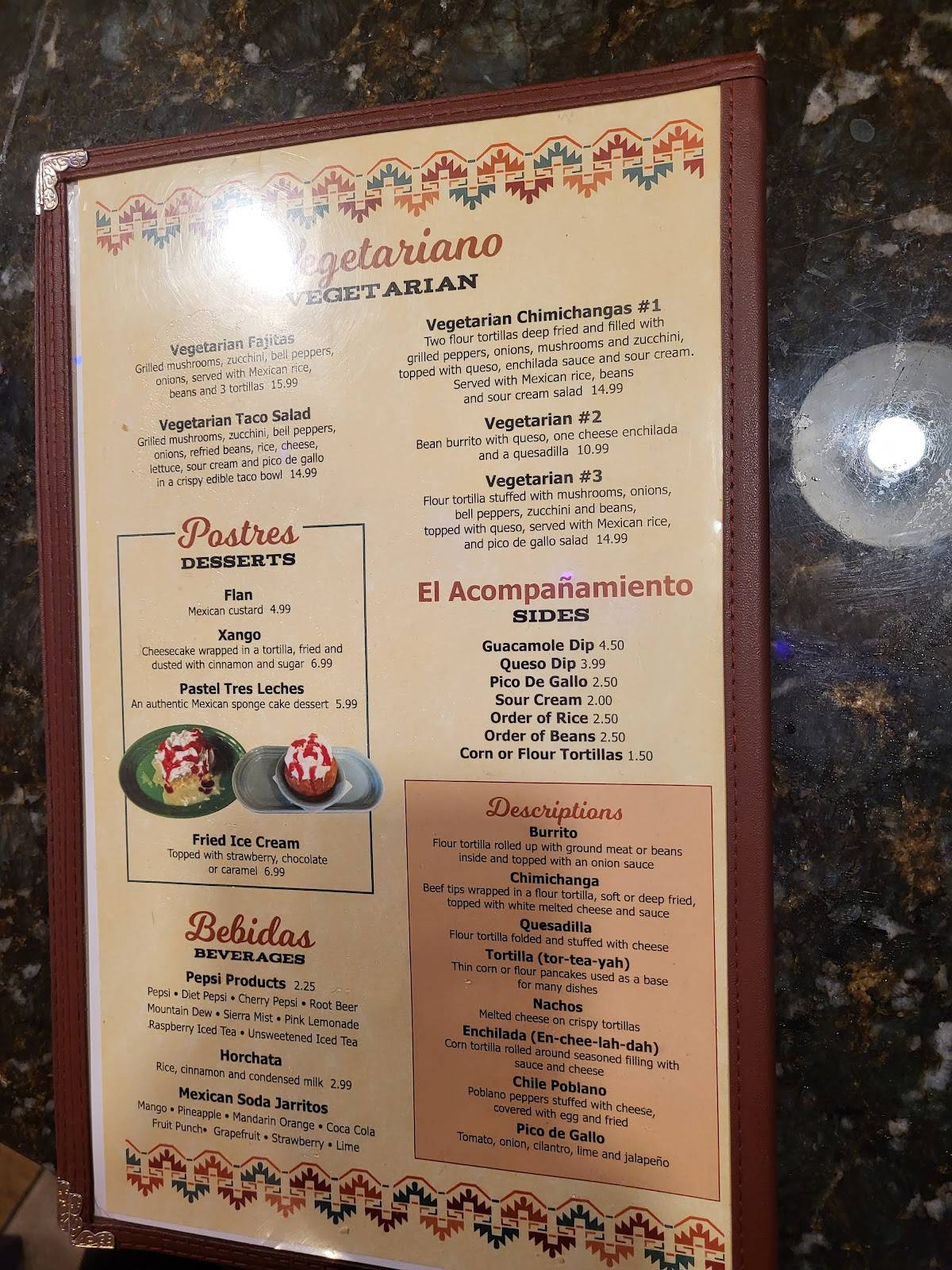 Menu at Tres Primos Mexican Restaurant, Elbridge