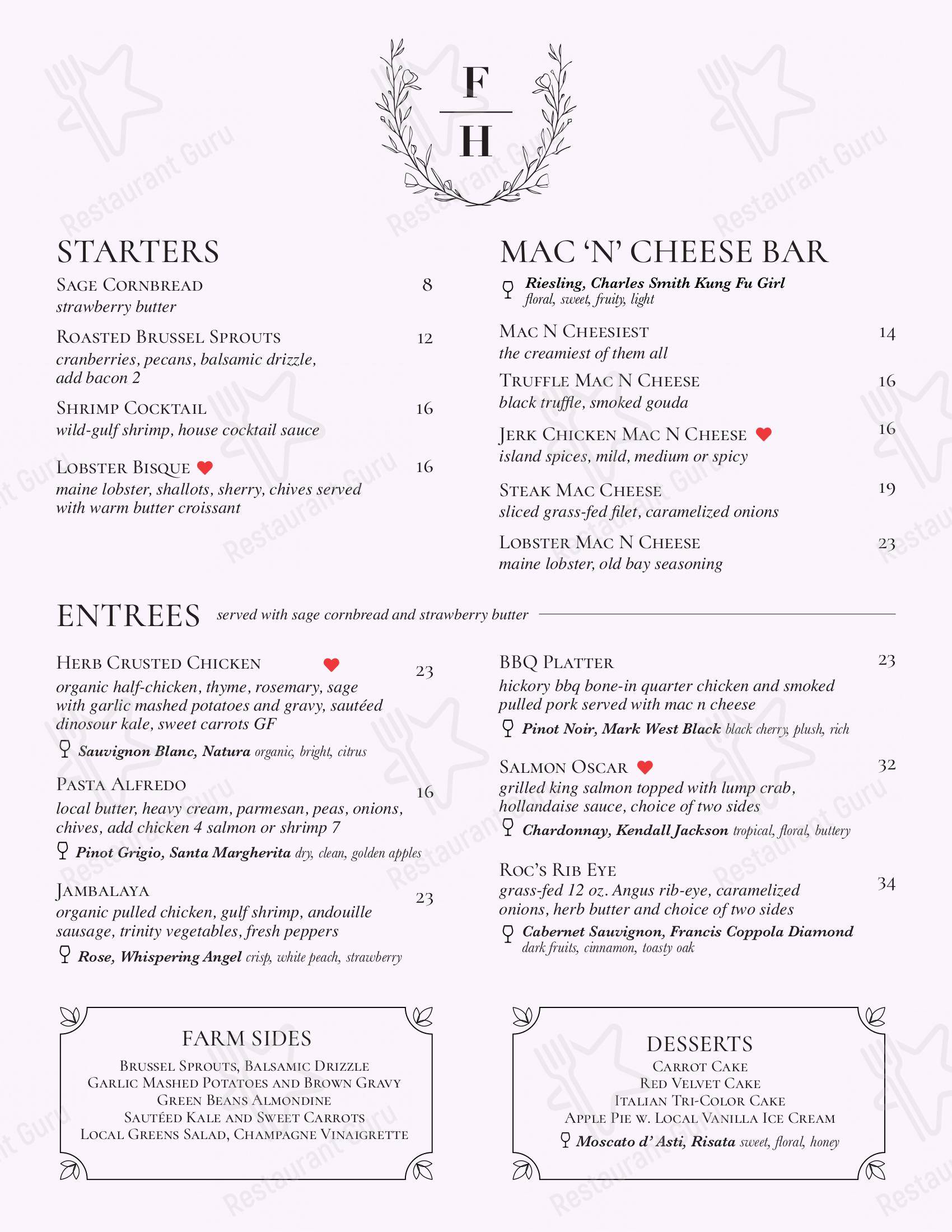 Menu at Farmhouse Eatery Crystal Street pub & bar, East Stroudsburg