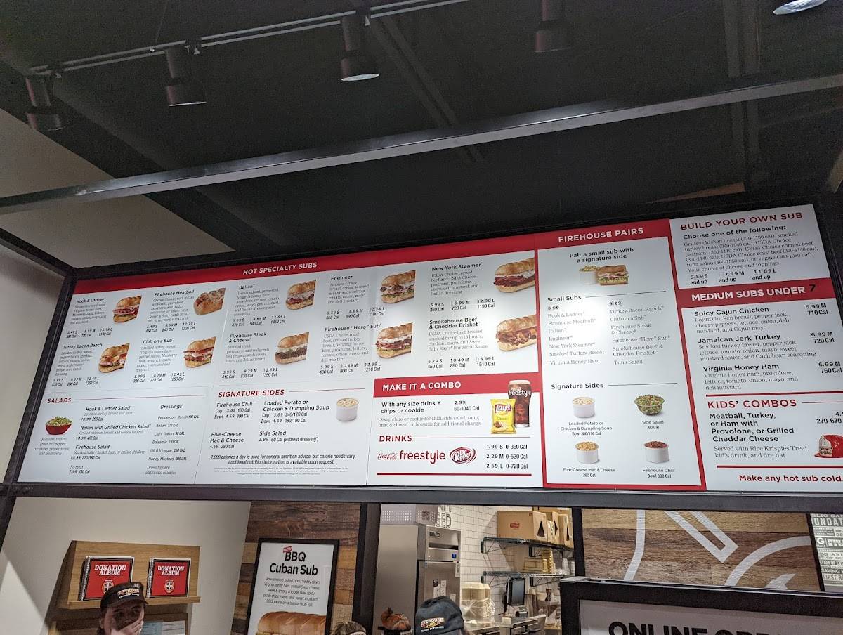 Menu At Firehouse Subs Rock Row Fast Food Westbrook