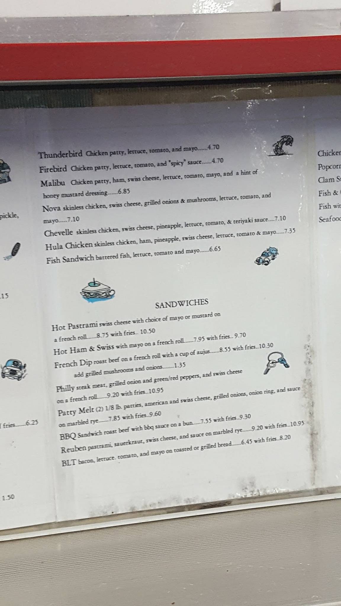 Menu at Johnny's Drive In & Diner restaurant, Winston