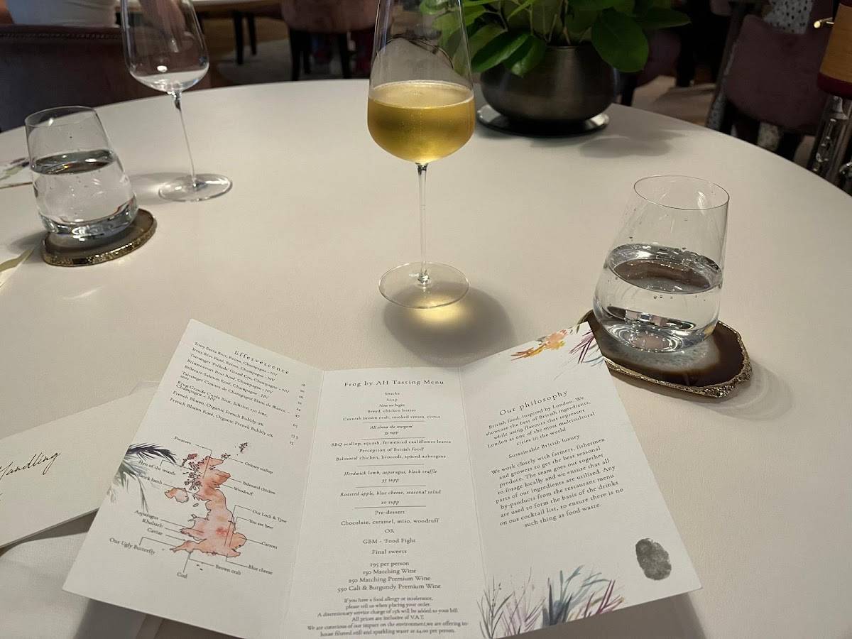 Menu at Frog by Adam Handling Restaurant Covent Garden, London