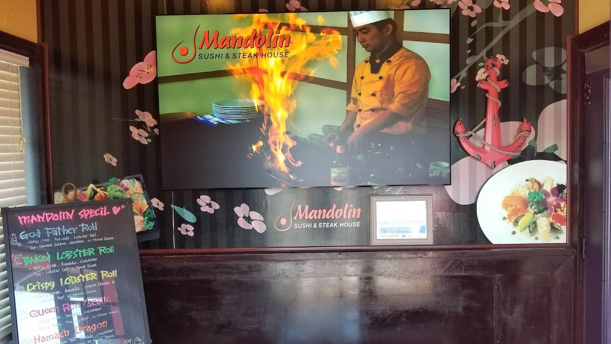 Menu at Mandolin Sushi & Japanese steak house restaurant,