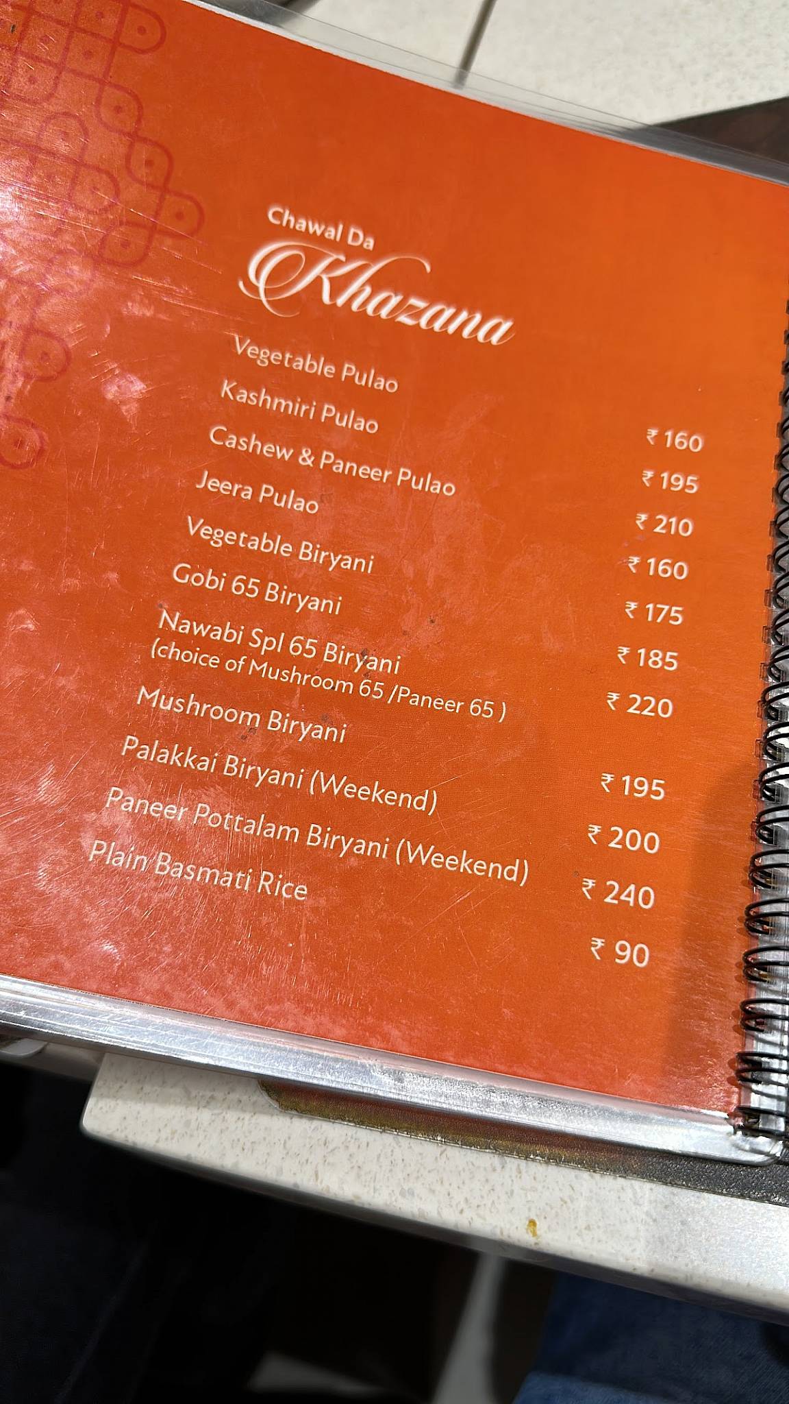 Menu at Manoj Bhavan, Veg Restaurants in Chennai, Ashok Nagar, Chennai