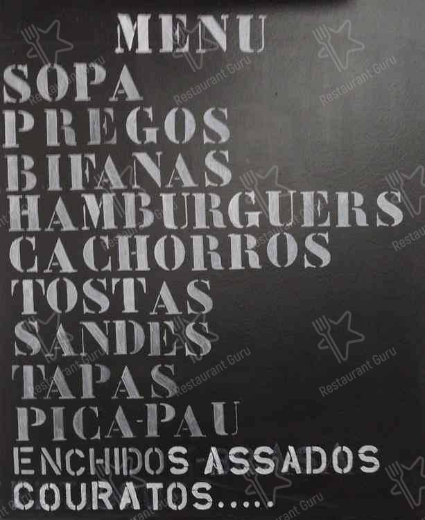 Menu Em Snack Bar O Marinheiro Lisboa