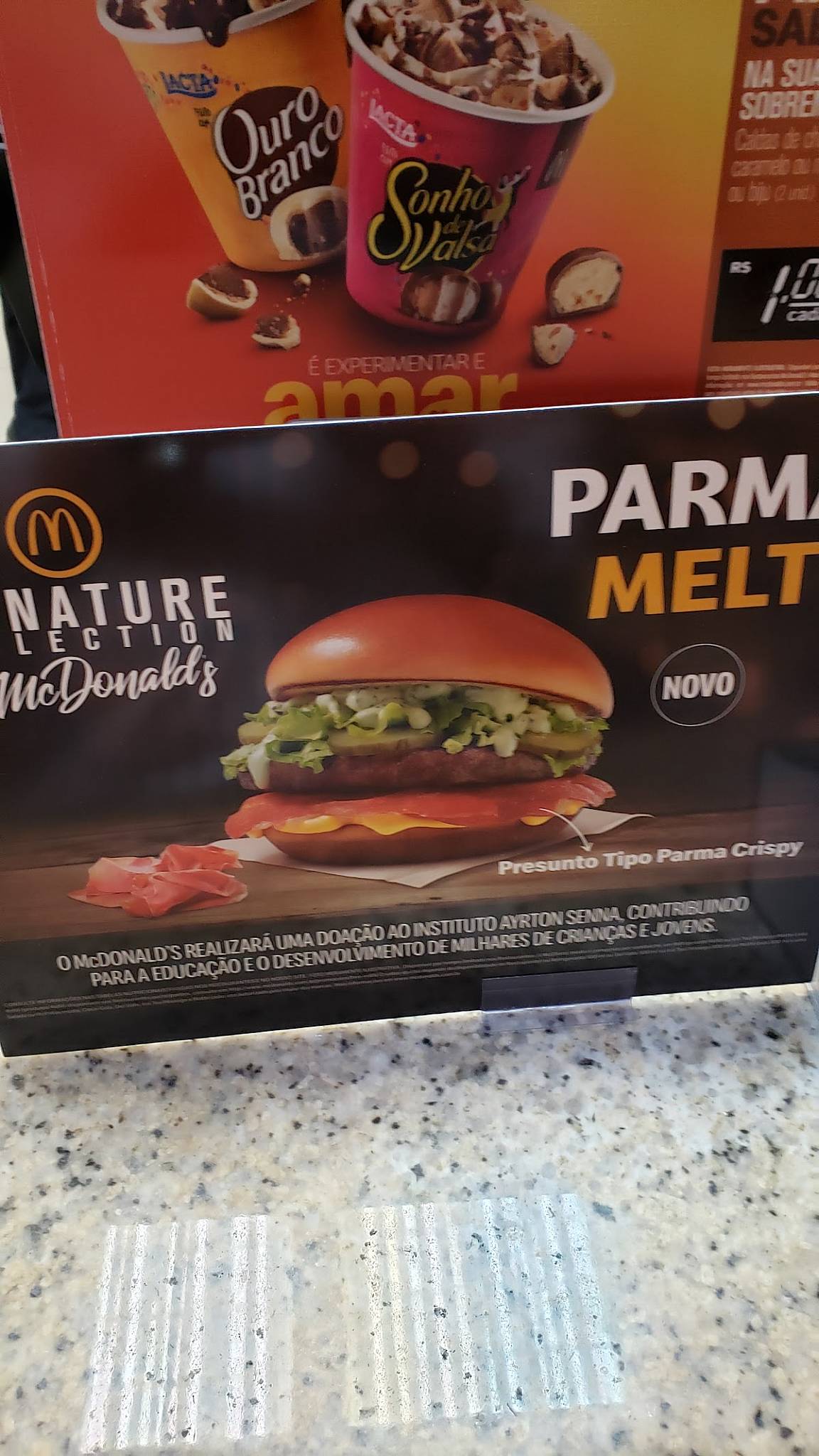 Menu em McDonald's Drive Thru restaurante, Belém, Rod. Augusto Montenegro