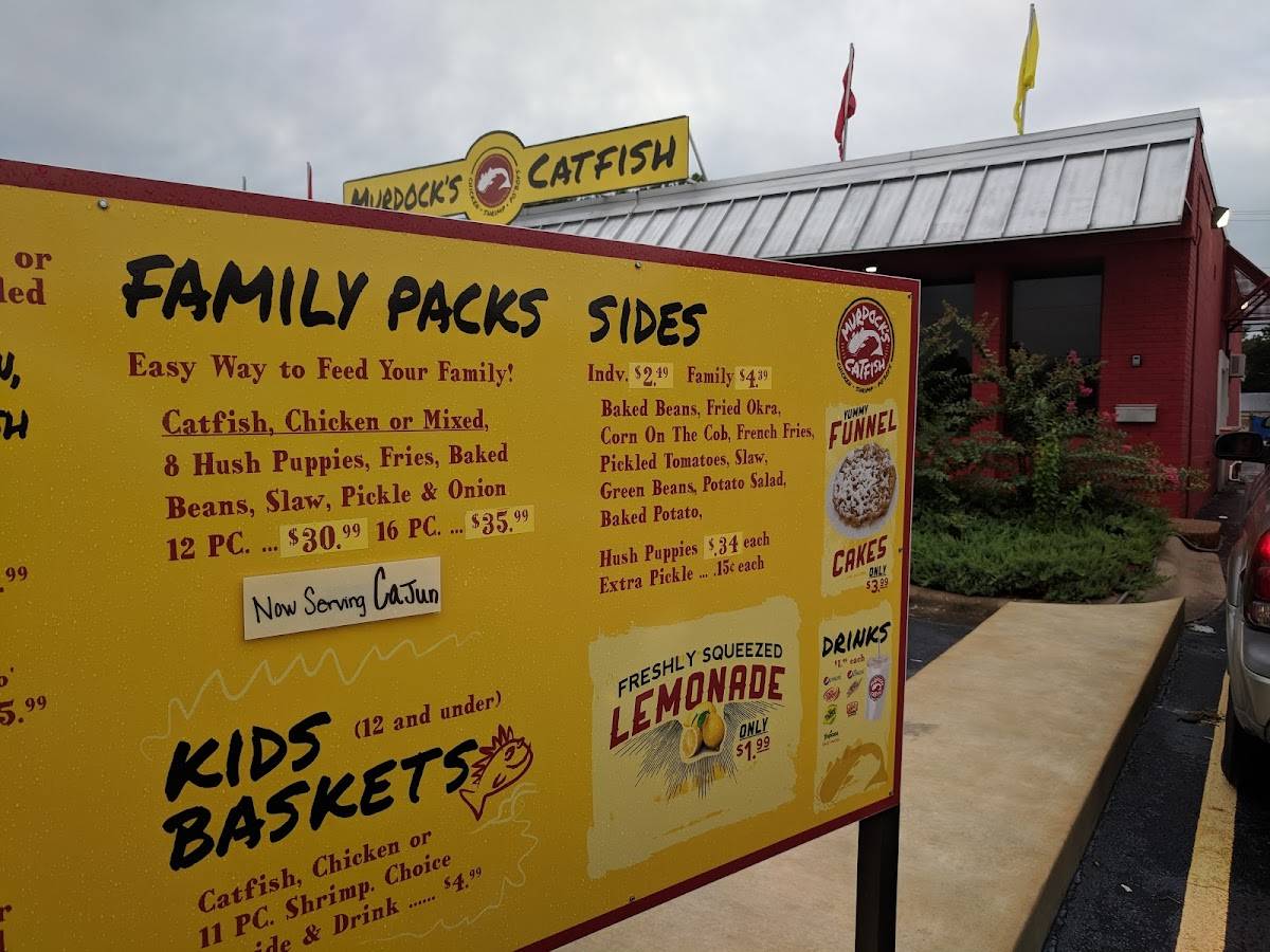 Menu at Murdock's Catfish restaurant, Jonesboro, S Main St