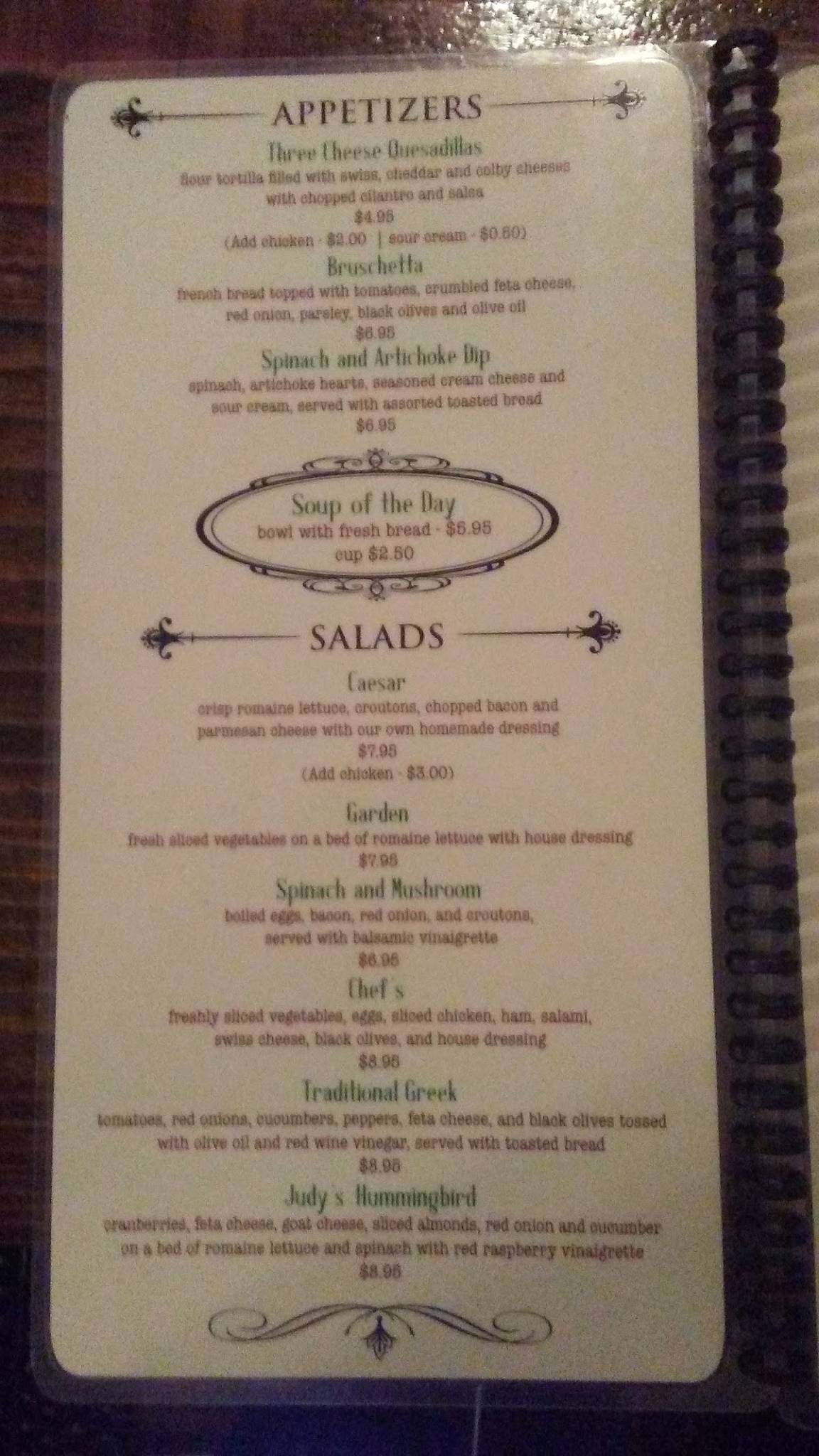 Menu at Nibbles Eatery cafe, Eureka Springs