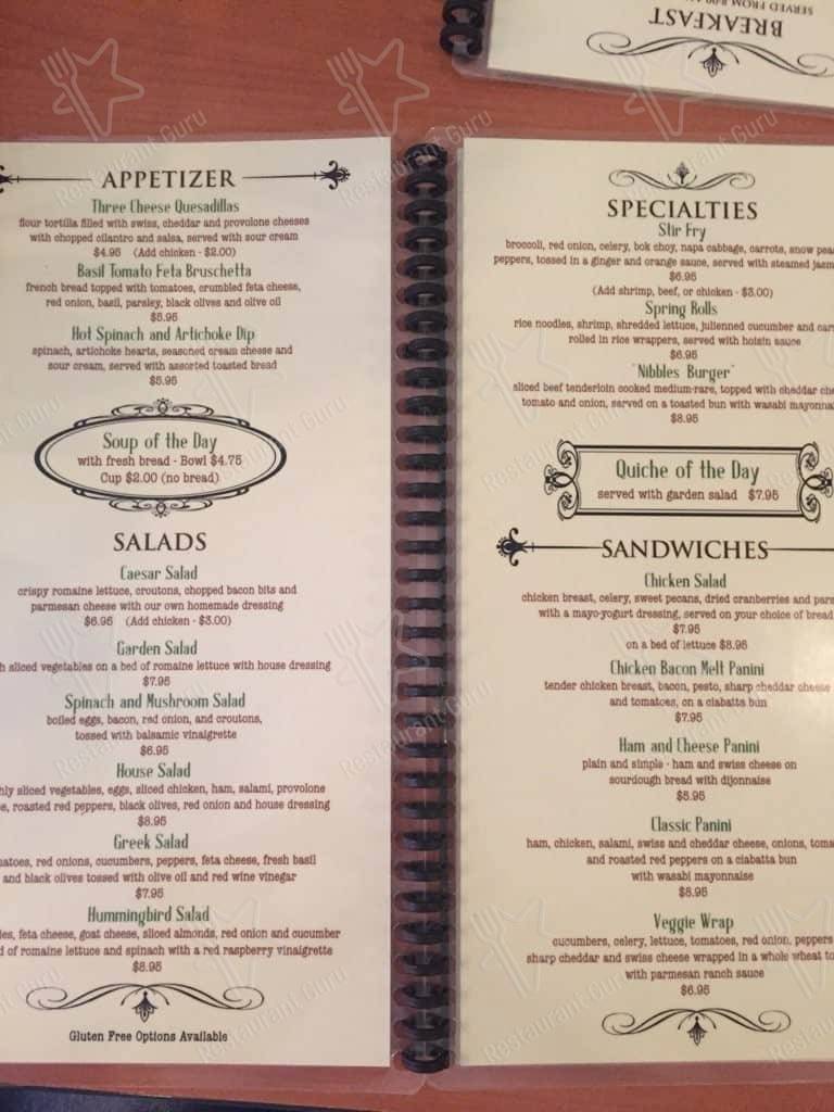 Menu at Nibbles Eatery cafe, Eureka Springs