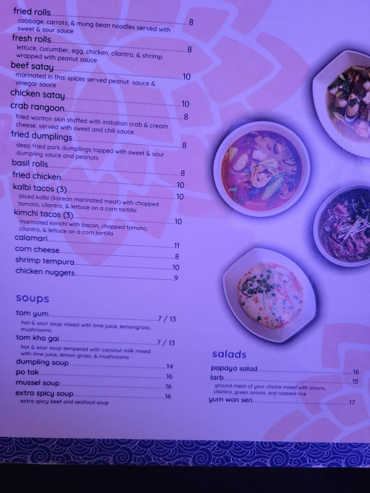 Menu at Noodles restaurant, Kodiak