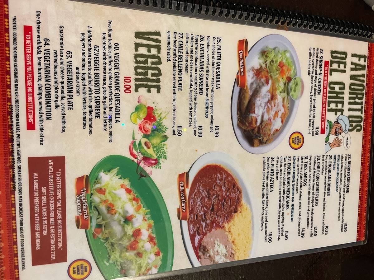 Menu At Aztecas Mexican Grill Restaurant Pell City