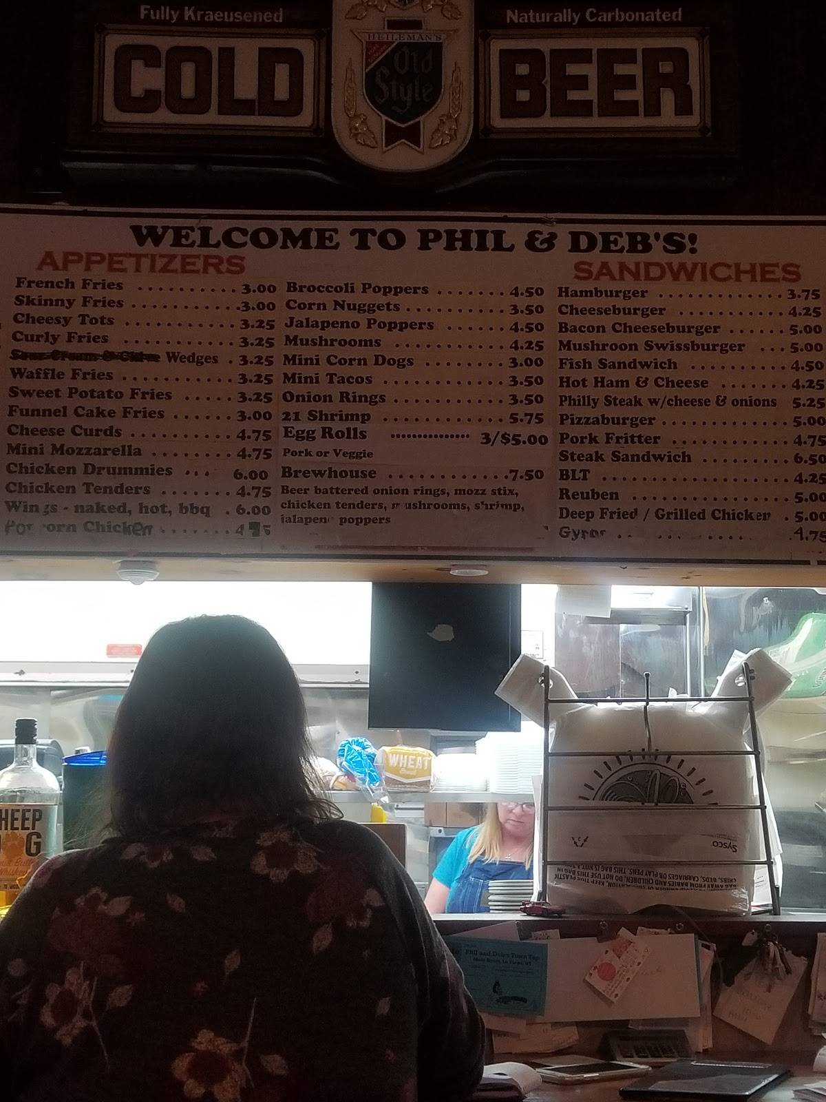 Menu at Phil & Deb's Town Tap pub & bar, La Farge