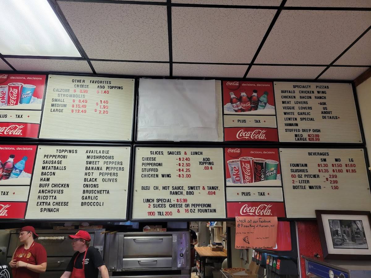 Menu at Pizza King pizzeria, Hornell