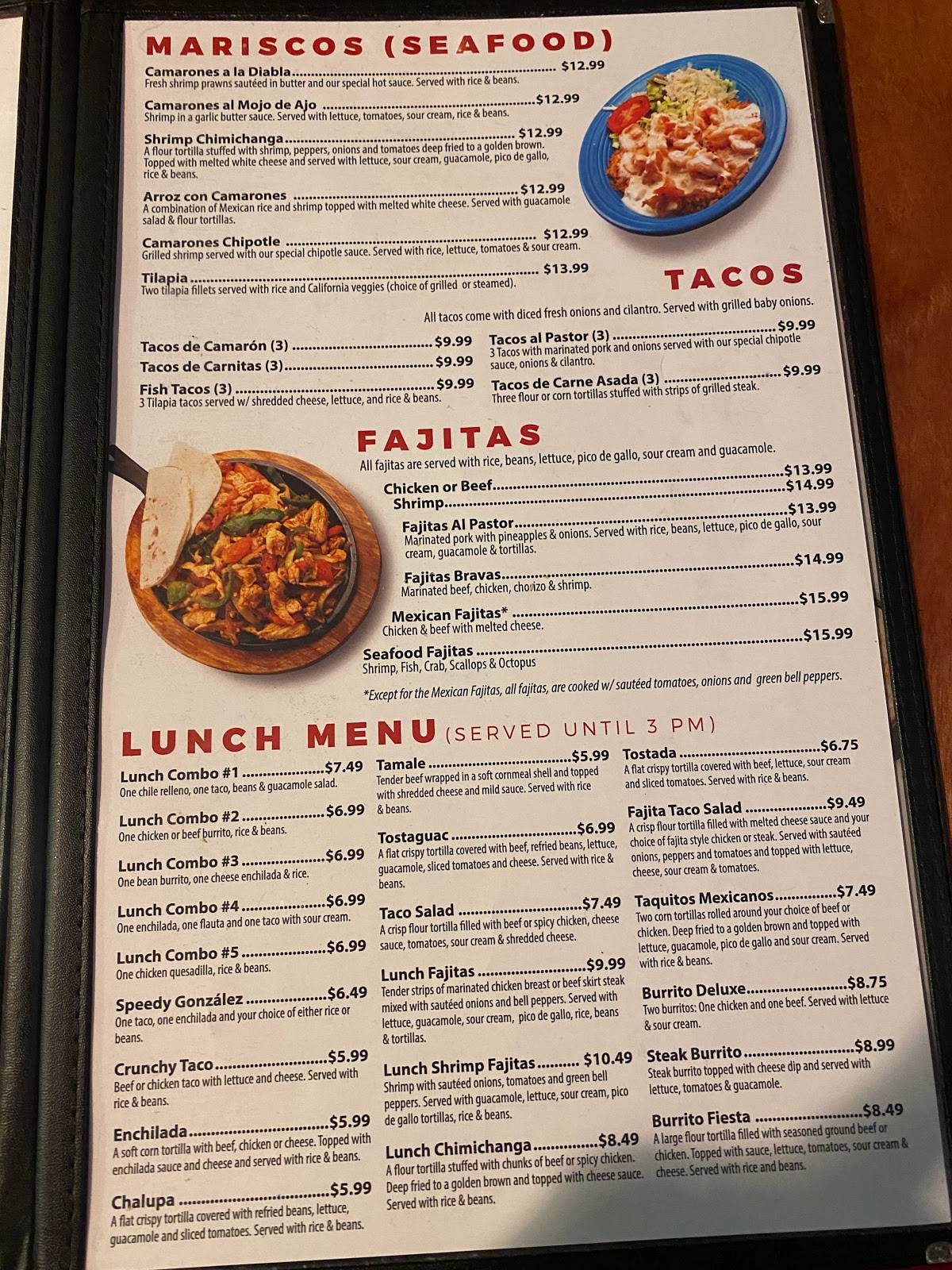 Menu at Fiesta Bar & Grill, Moberly