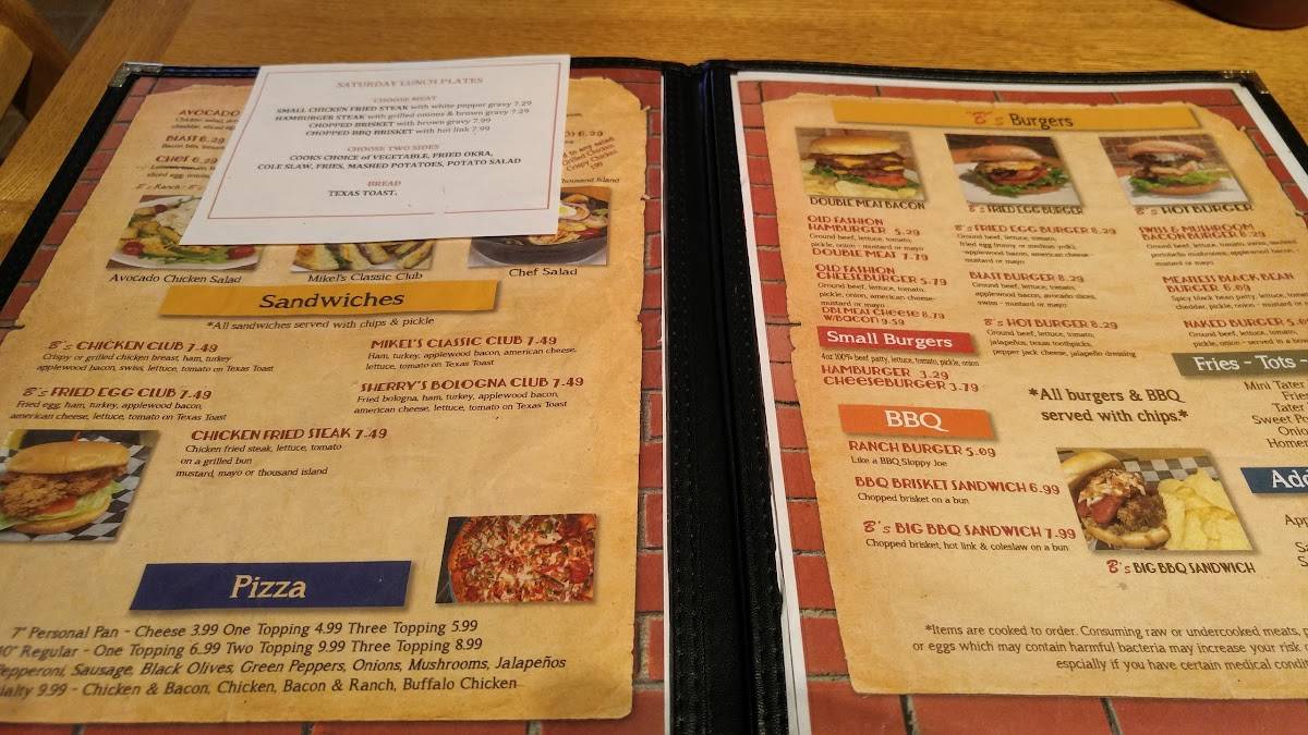 Menu at The Red B Restaurant, Idabel