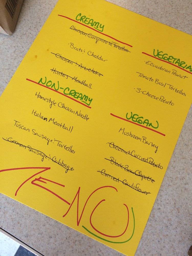 Menu at Infinite Soups restaurant, 445 Ave S