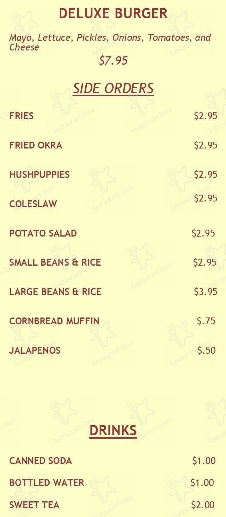 Carta del restaurante Jackson's Catfish Corner, Seattle, Rainier Ave S