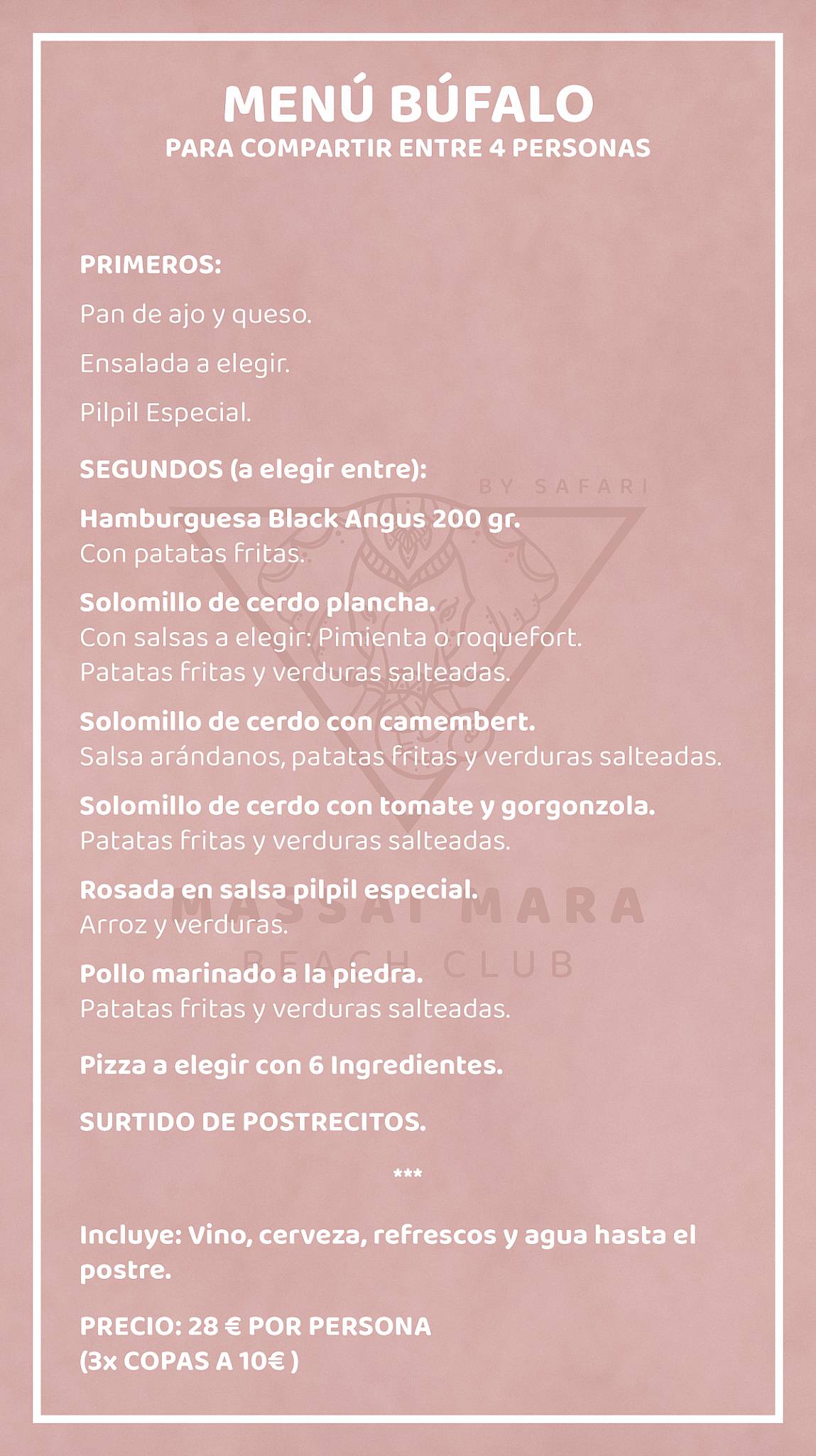 Carta De Massai Mara Beach Club Torre Del Mar