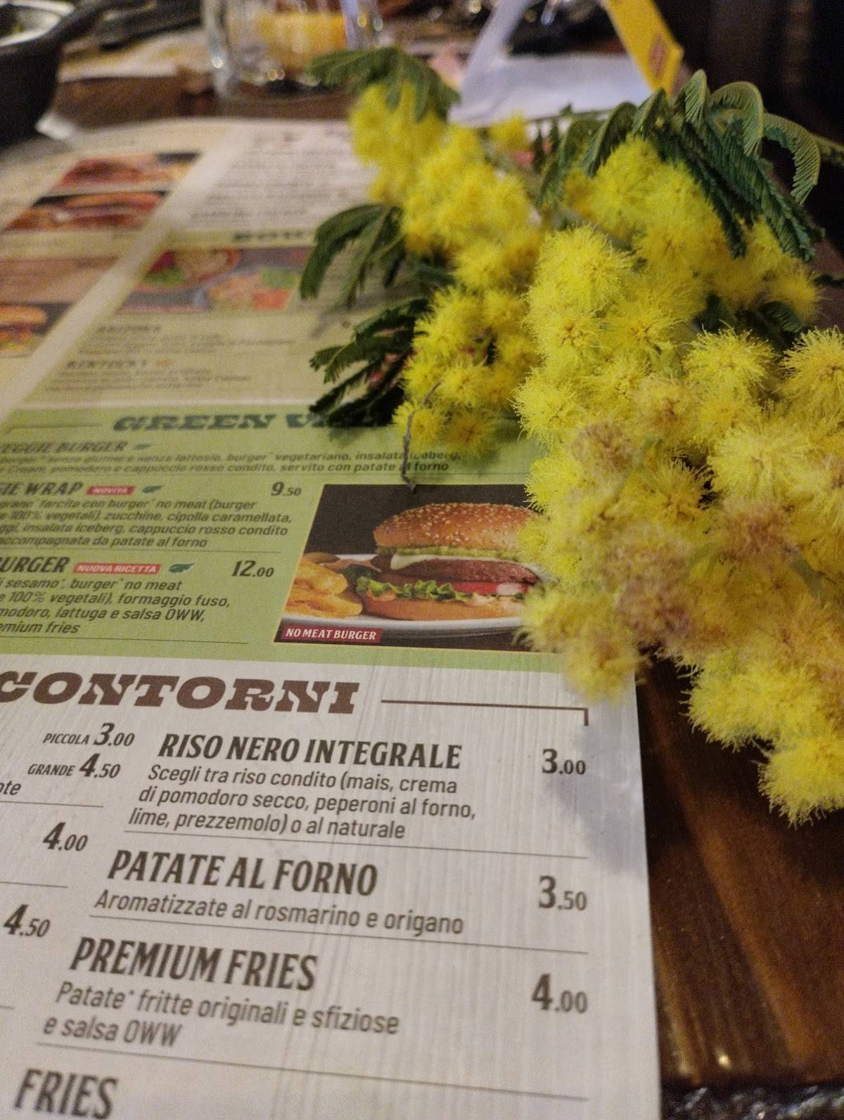 Menu at Old Wild West restaurant, Taranto, Via Cesare Battisti