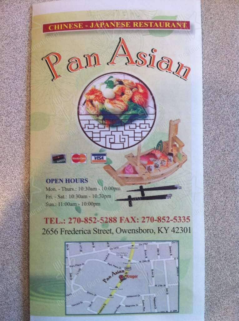 PanAsian Chinese-Japanese Restaurant menu
